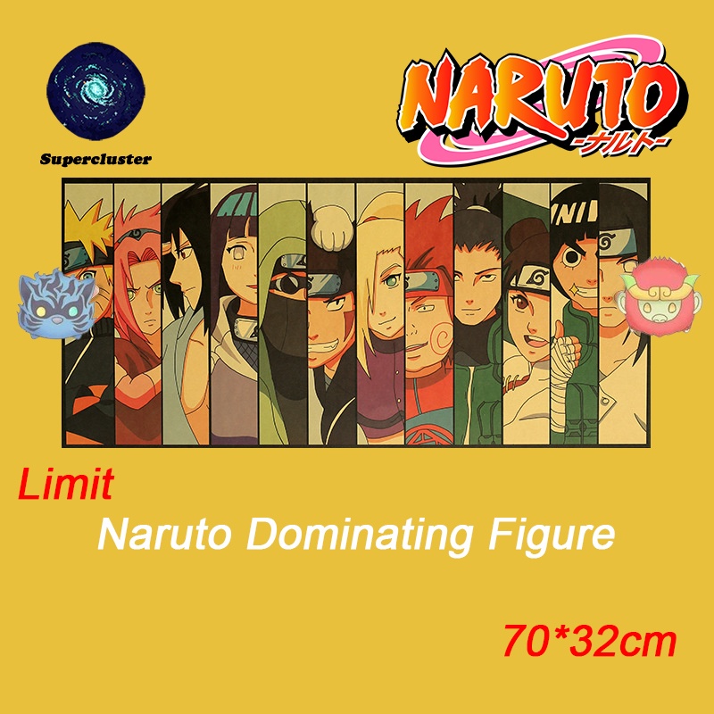 Tấm áp phích treo tường trang trí hình nhân vật phim anime Naruto 70 x 32cm