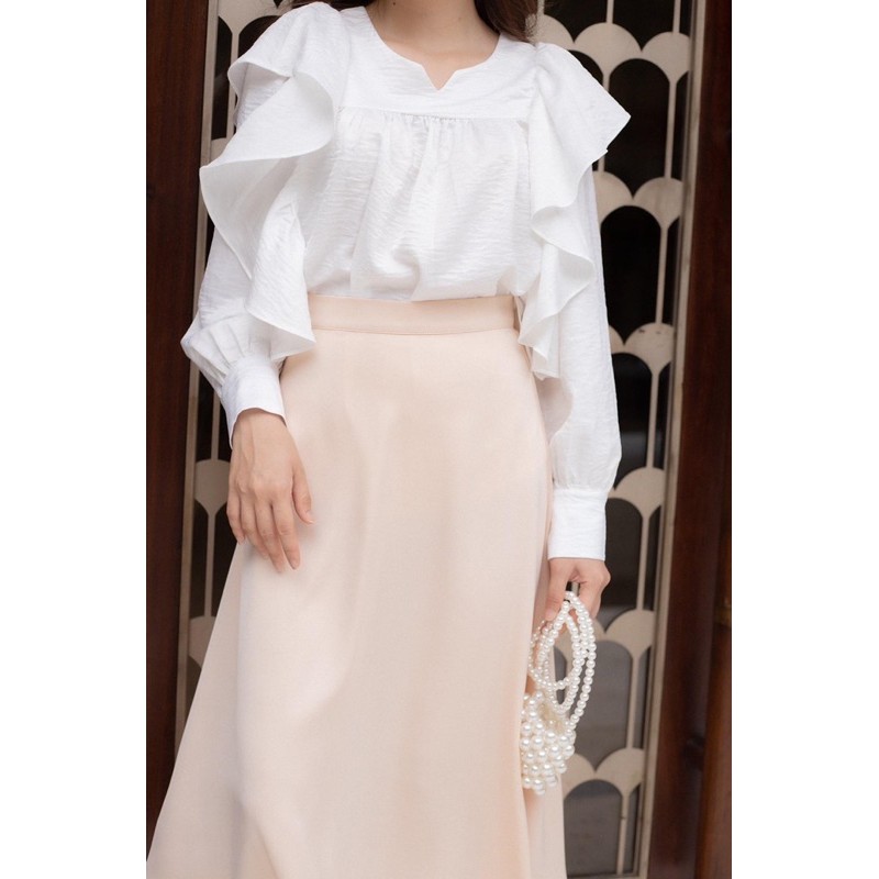 Lucie top - Áo lụa sóng điệu đà