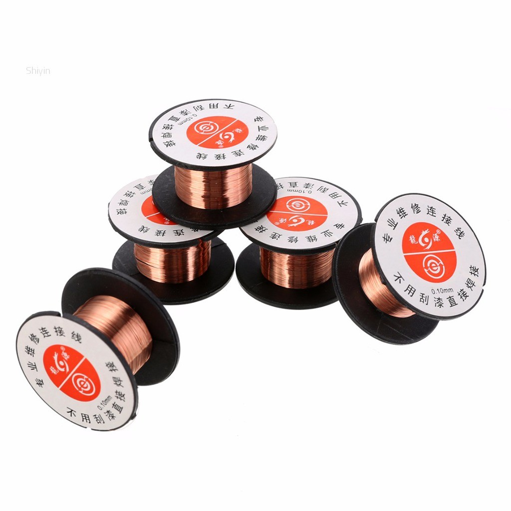 Set 5 Cuộn Dây Hàn 0.1mm Bằng Đồng Tráng Men PPA Tiện Dụng