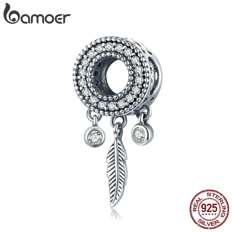 Hạt Phụ Kiện Bamoer SCC1550 Thiết Kế Dream Catcher Bằng Bạc 925 Làm Vòng Tay Phong Cách Boho