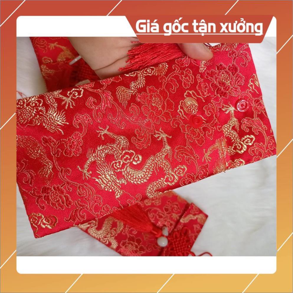 [QUÀ TẾT 2021] Bao Lì Xì Vải Gấm: Hồ Lô - Ngọc Bội - Đồng Tiền | Thêu Rồng Phượng