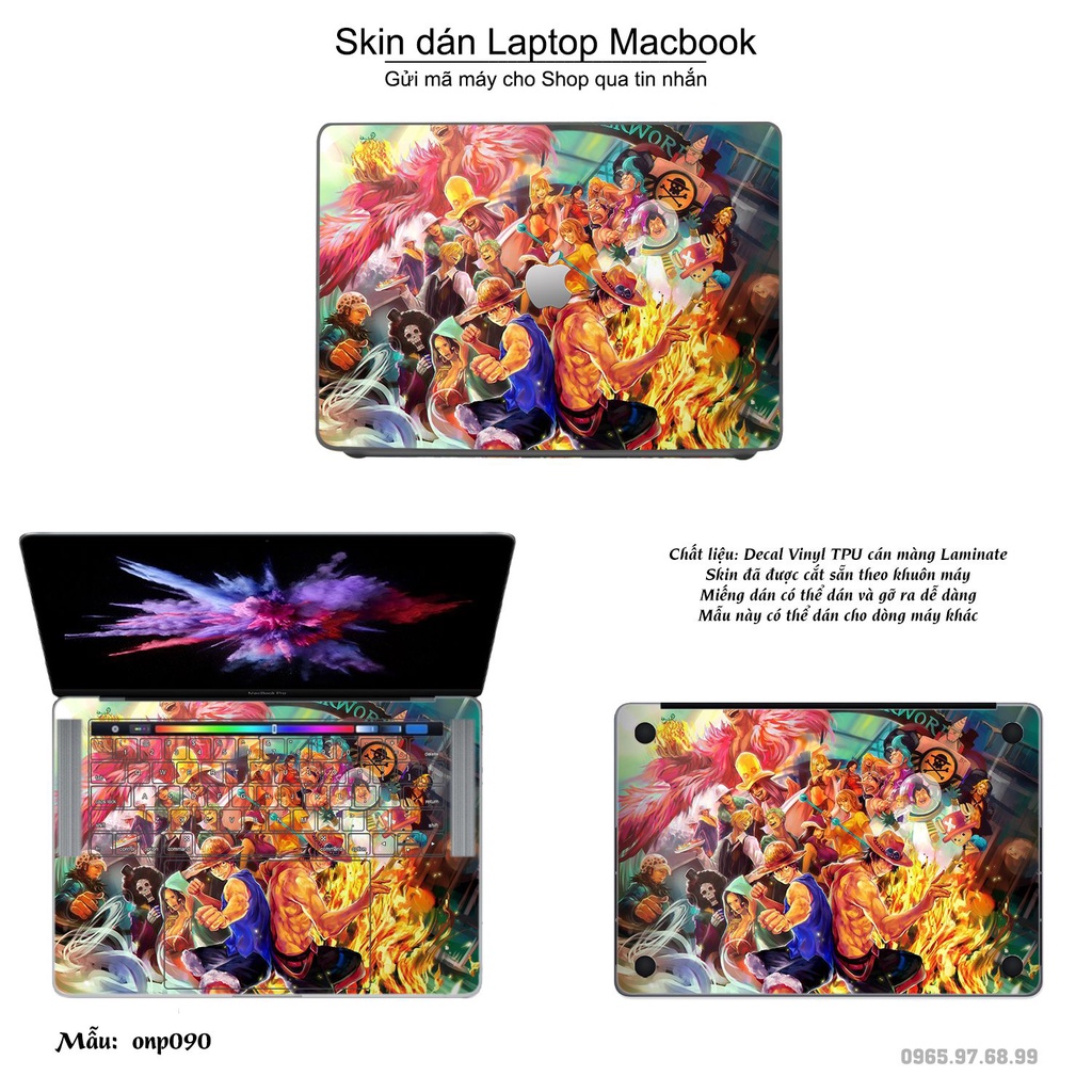 Skin dán Macbook mẫu One Piece (đã cắt sẵn, inbox mã máy cho shop)