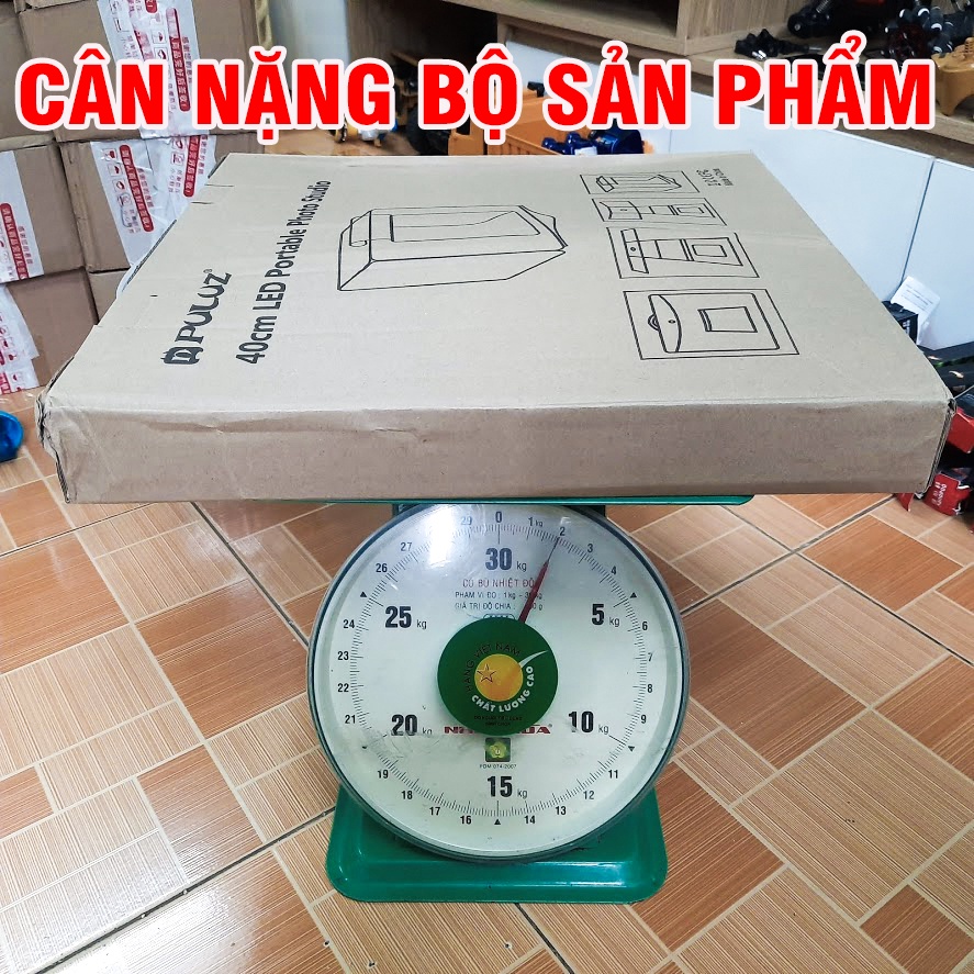 Box studio 40cm Puluz có đèn chiếu sáng và 6 phông nền