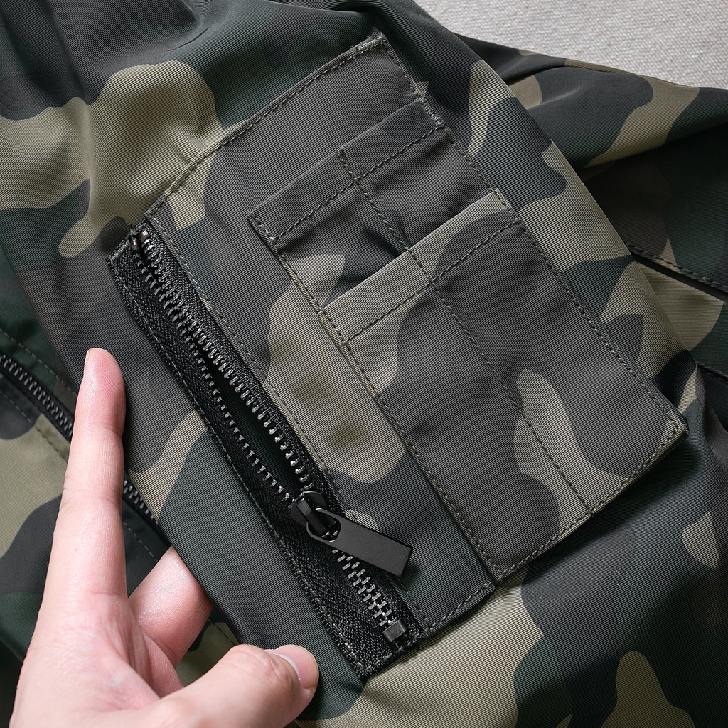 Áo Khoác Rằn Ri Bomber Nam HUTTON - Chất vải dù, chống nước!!