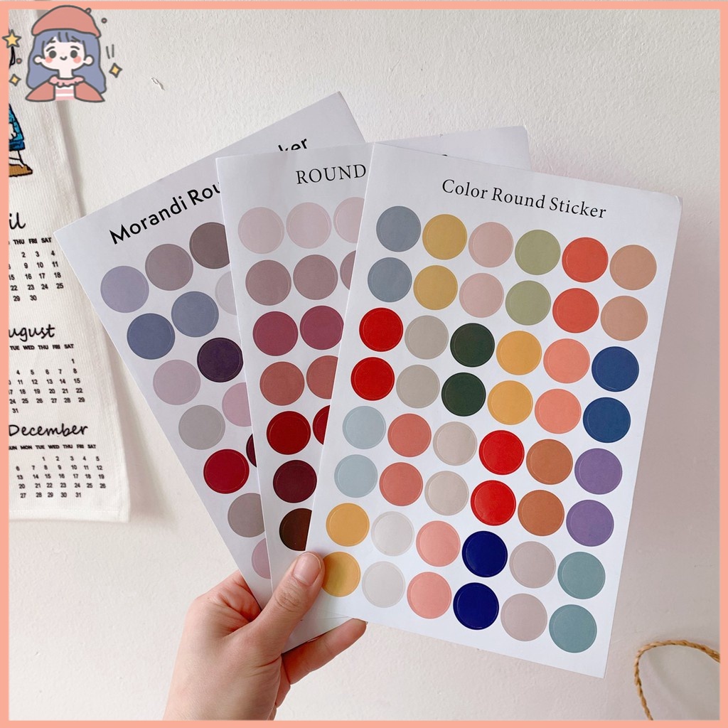 Set 48 nhãn dán trang trí nhiều màu sắc xinh xắn