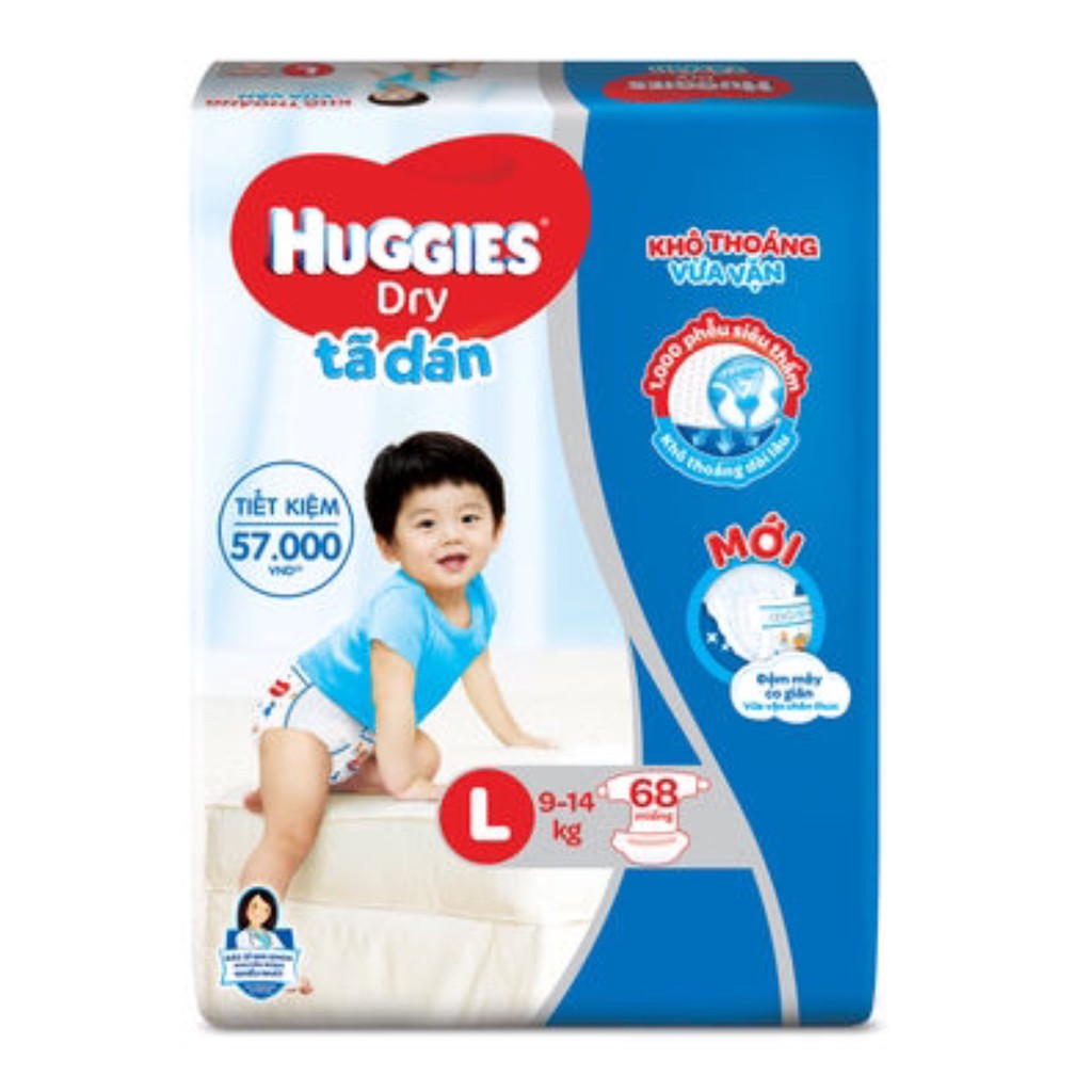 TÃ DÁN HUGGIES đủ size M76/L68/XL62/XXL56( loại mới 2020)