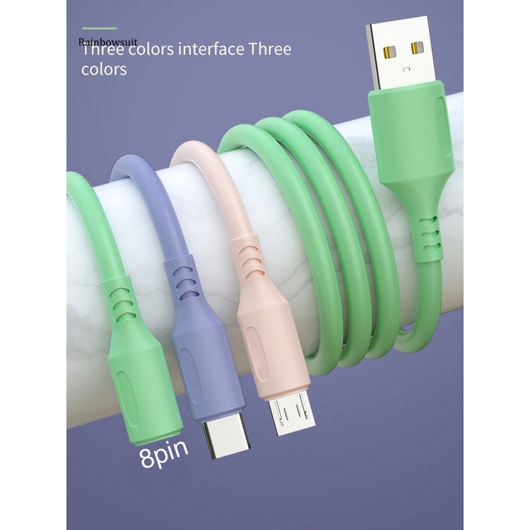 Dây Cáp Sạc Truyền Dữ Liệu Nhanh 8pin Type-C Micro Usb Màu Xanh Lá