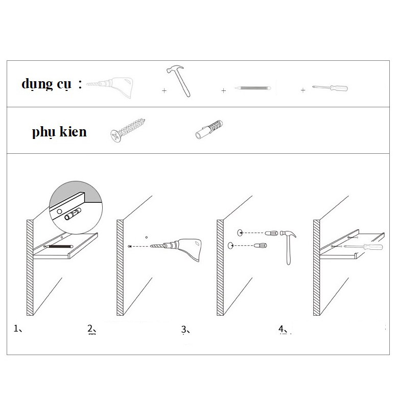 Kệ Treo Tường Trưng Bày Mỹ Phẩm - Kệ Nail Cao Cấp Bộ 2 thanh dài 80cm MP8 + Phụ kiện lắp đặt theo bộ.