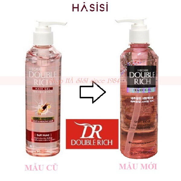 Gel Giữ Nếp Tóc Thẳng DOUBLE RICH - Hair Gel Soft Hold 250ml (đỏ)