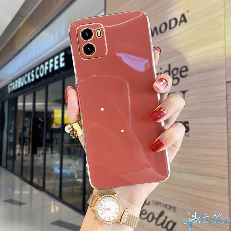 Ốp Điện Thoại Silicon Mềm Kết Cấu Sang Trọng Bảo Vệ Cho Vivo Y15S Case Y15A 2022