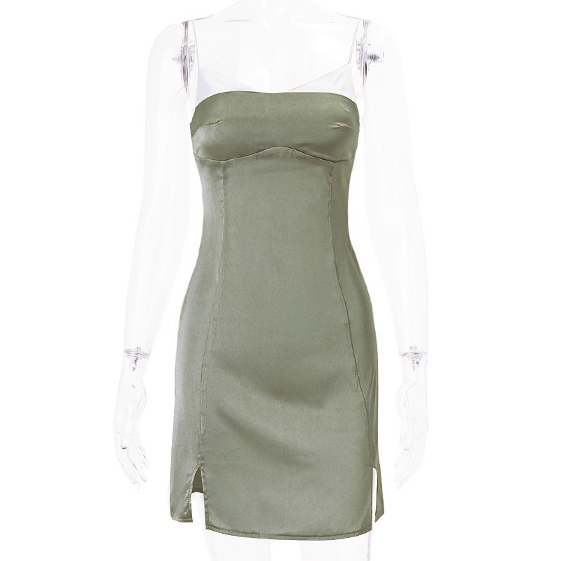 Đầm Ôm Xẻ Tà Phối Khóa Kéo Thời Trang Cho Nữ