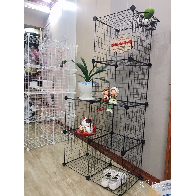 [BÁN THEO TẤM ]Tủ ghép lưới sắt thép đa năng hiện đại để sách, decor, trưng bày, trang trí mọi không gian.