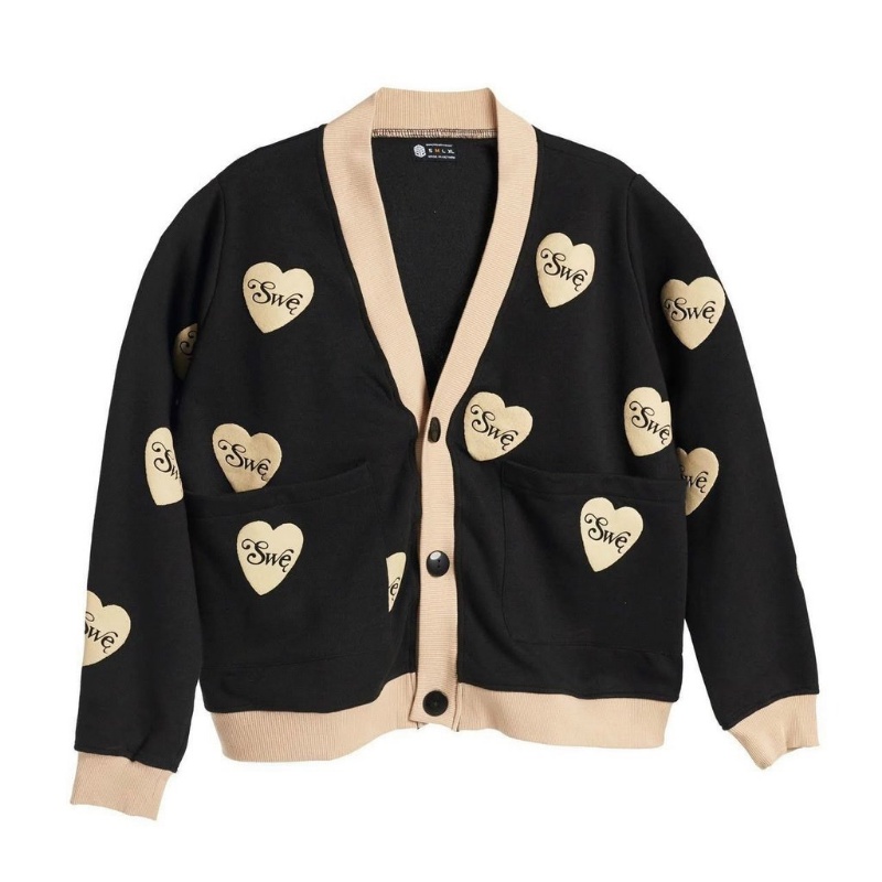 Áo khoác Cardigan in hình tim áo khoác nỉ nữ form rộng chống nắng xinh xắn | BigBuy360 - bigbuy360.vn