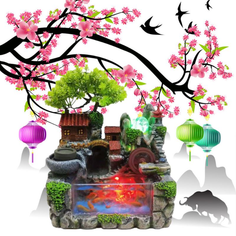Bộ tiểu cảnh thác nước tài lộc