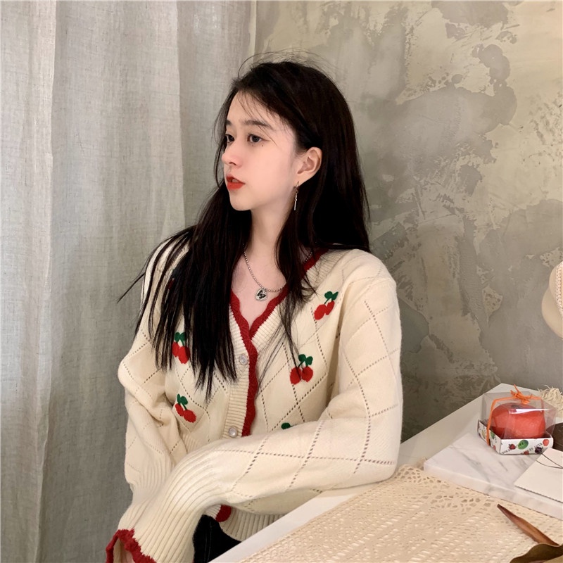621352 Áo Khoác Cardigan Dệt Kim Mỏng Tay Dài Dáng Ngắn Thời Trang Cho Nữ