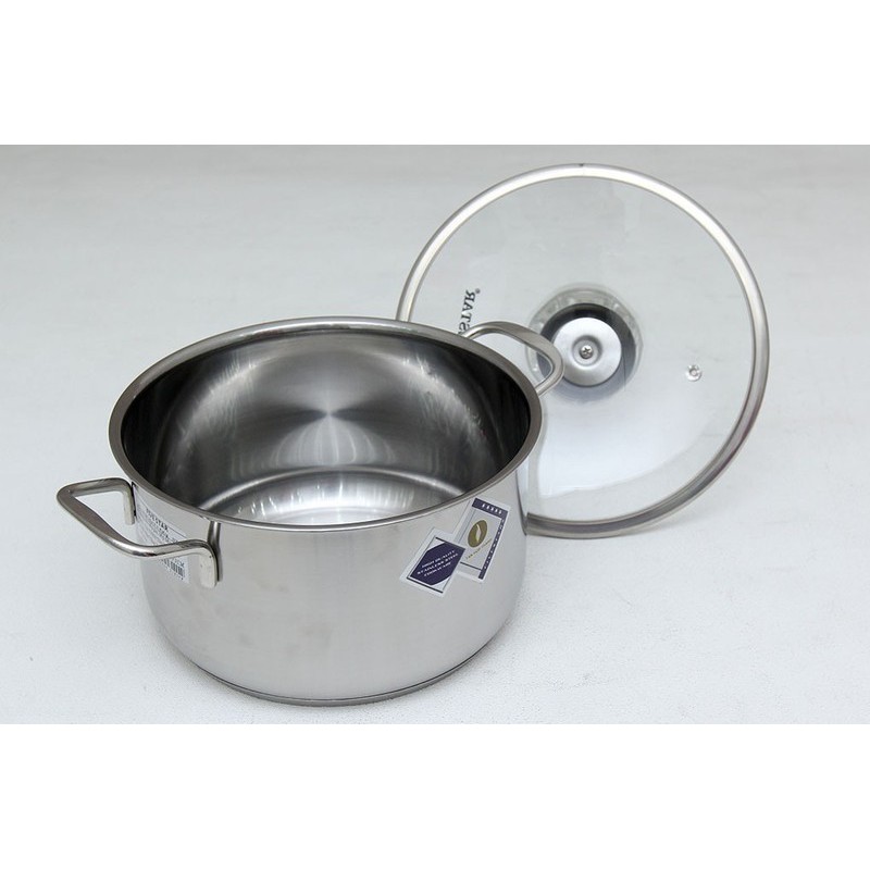 Nồi Inox Fivestar 3 Đáy Inox 430 Nắp Kính Sử Dụng Được Trên Bếp Điện Từ