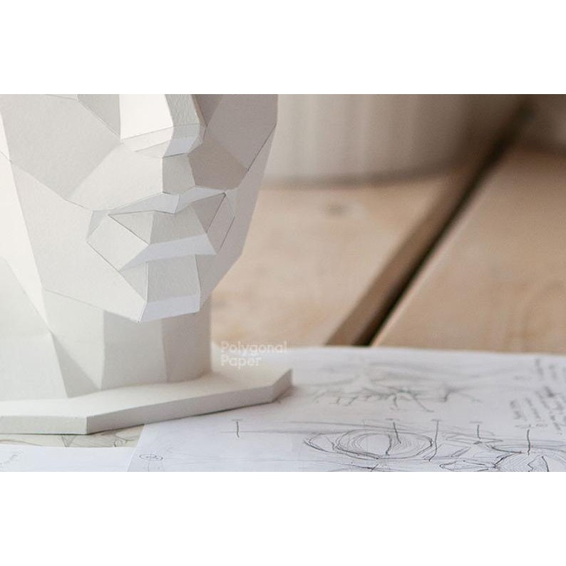 Bộ kit Mô hình giấy 3D Đầu tượng người học vẽ hình họa, trang trí nhà cửa, shop thời trang