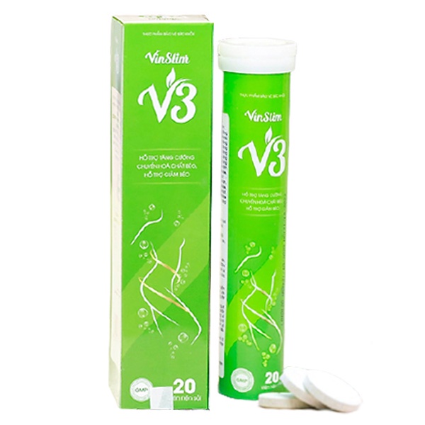 Viên Sủi Vin Slim V3 GIẢM CÂN AN TOÀN - CẤP TỐC - GIẢM NGAY 3-7KG SAU 1 LIỆU TRÌNH 4 HỘP