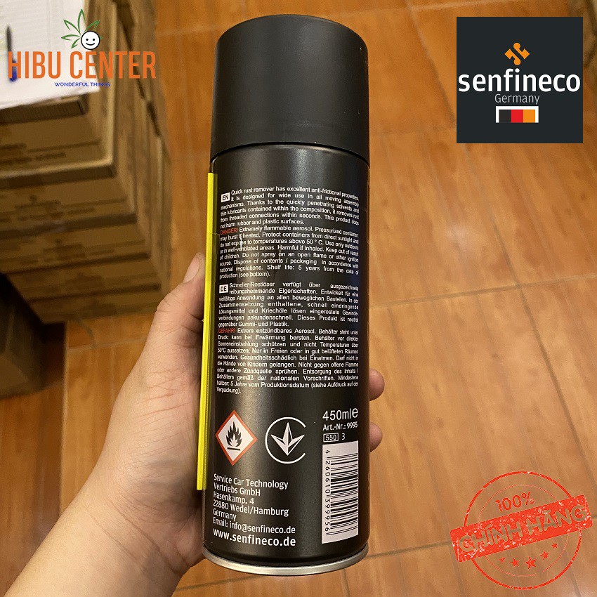 [Chuyên Nghiệp] Chai Loại Bỏ Gỉ Sét Senfineco 9995 – 450ML Quick Rust Remover, Hàng Đức Chính Hãng – HIBUCENTER