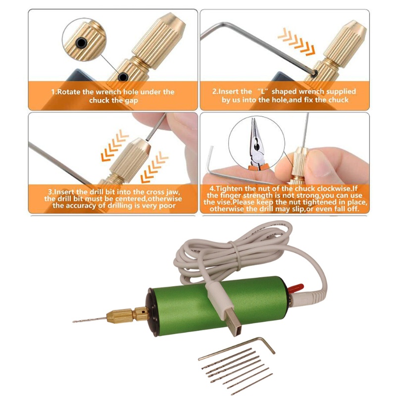 Máy Đục Lỗ Cầm Tay Mini Kết Nối USB Dùng Làm Trang Sức DIY