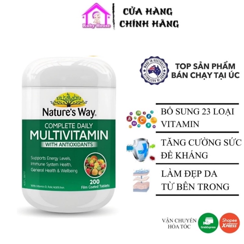 Vitamin tổng hợp Nature’s Way Complete chuẩn Úc hộp 200 viên
