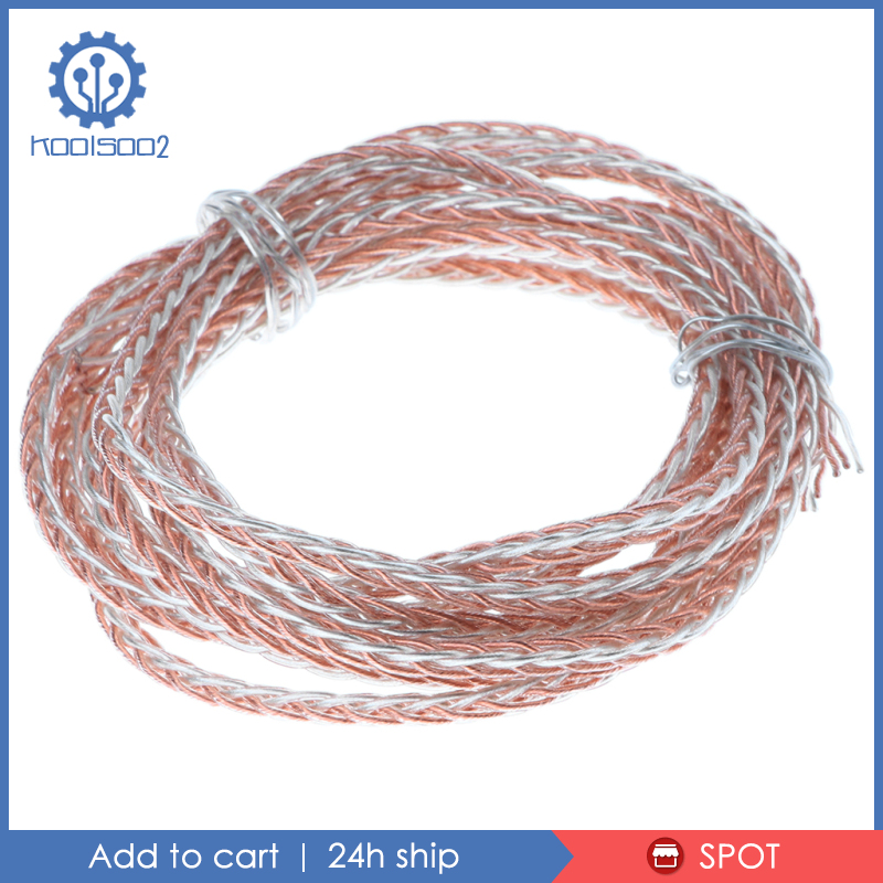 [KOOLSOO2]7N OCC Copper Wire, DIY HiFi Audio Cable for Earphone 2m Gold and Silver