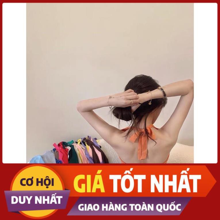 RẺ MẠT áo len đan nữ ngắn cổ yếm cột nơ cổ đủ màu quảng châu