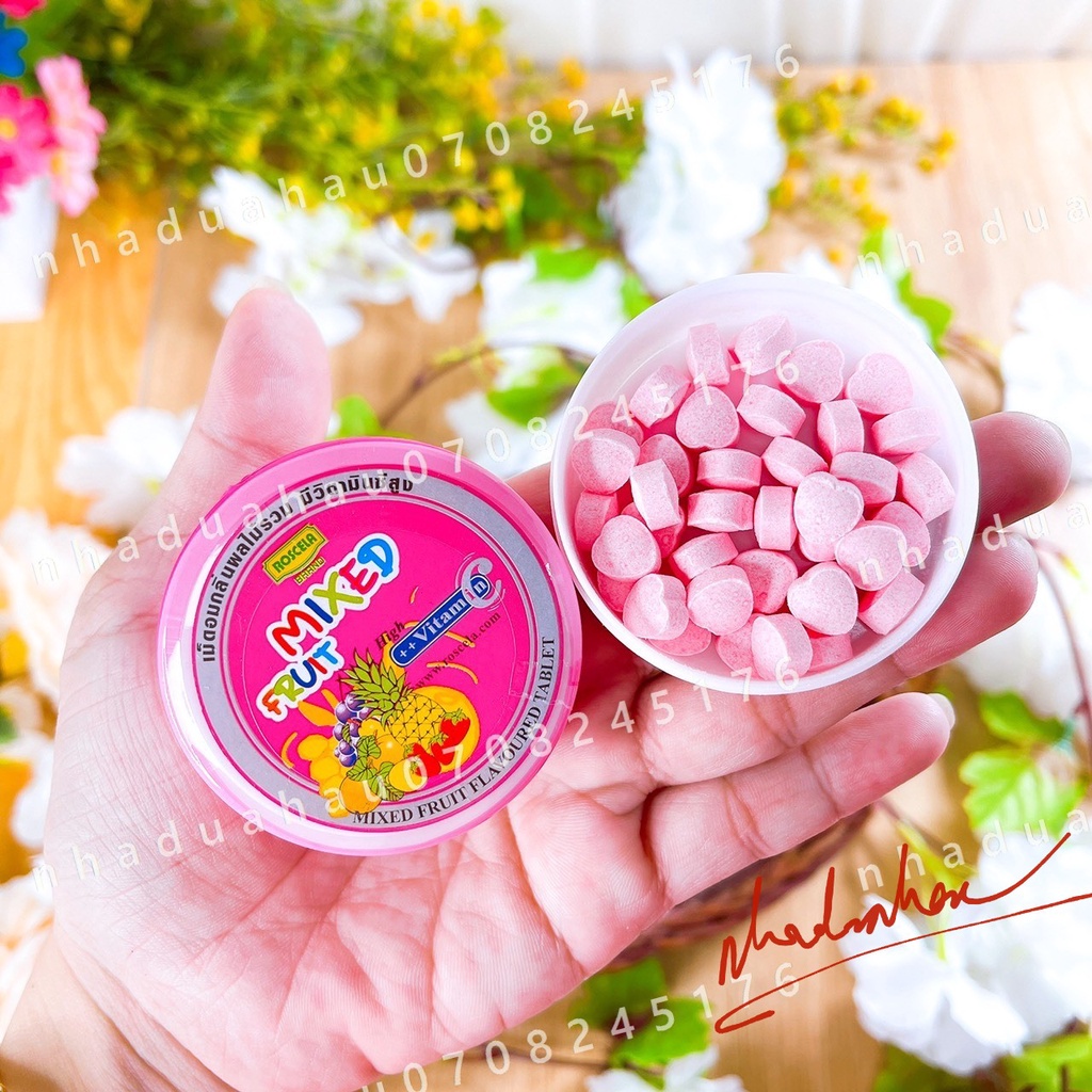 Lẻ 1 hộp kẹo C hộp sáp vị Cola/ Spry/ Cam/ Trái cây Roscela Thái Lan hộp 15gam