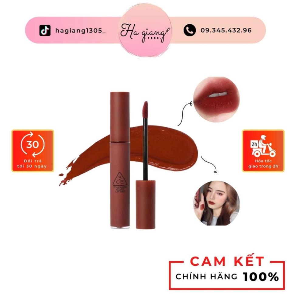 Son kem 3CE Velvet Lip Tint Taupe màu Đỏ Đất siêu đẹp - Son 3ce màu Taupe 