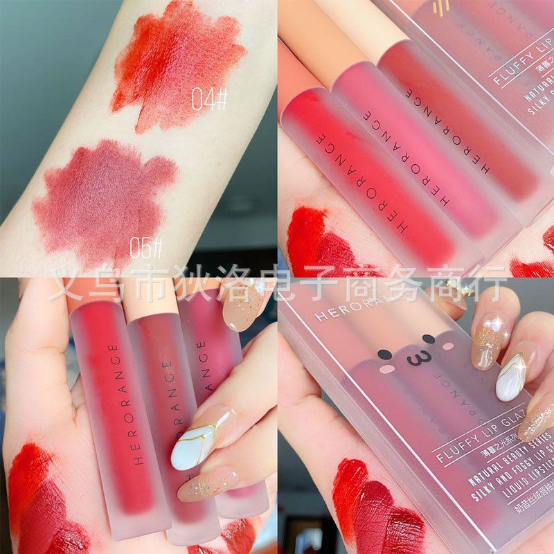 set son fluffy lip glaze 6 màu