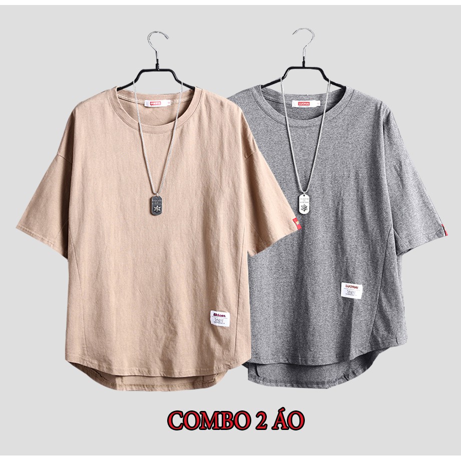 Combo 02 Áo Thun Nam Trơn Basic Tay Lỡ Cổ Tròn Vạt Áo Đuôi Tôm Phong Cách Trẻ Trung Thời Trang Zenkonu 2TOP NAM 1000145