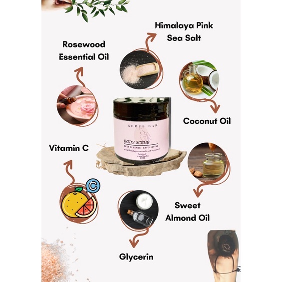 Tẩy Tế Bào Chết Body Cơ Thể ❤️ Freeship ❤️ Làm Sạch Giảm Sần Mụn Sáng Mịn Da Muối hồng Himalaya Body Scrub 200g | BigBuy360 - bigbuy360.vn