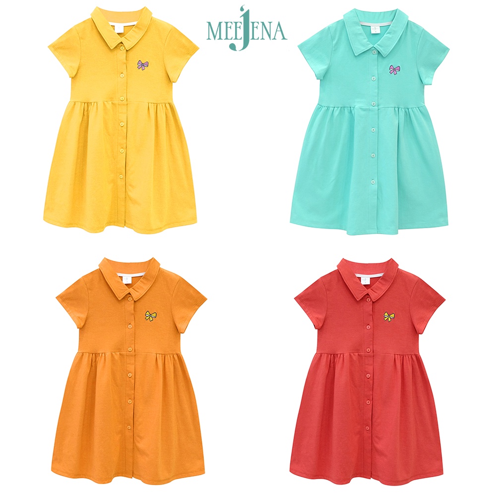 Đầm Bé Gái Tay Ngắn Cổ Bẻ 14-38 kg MEEJENA 100% COTTON - 1750
