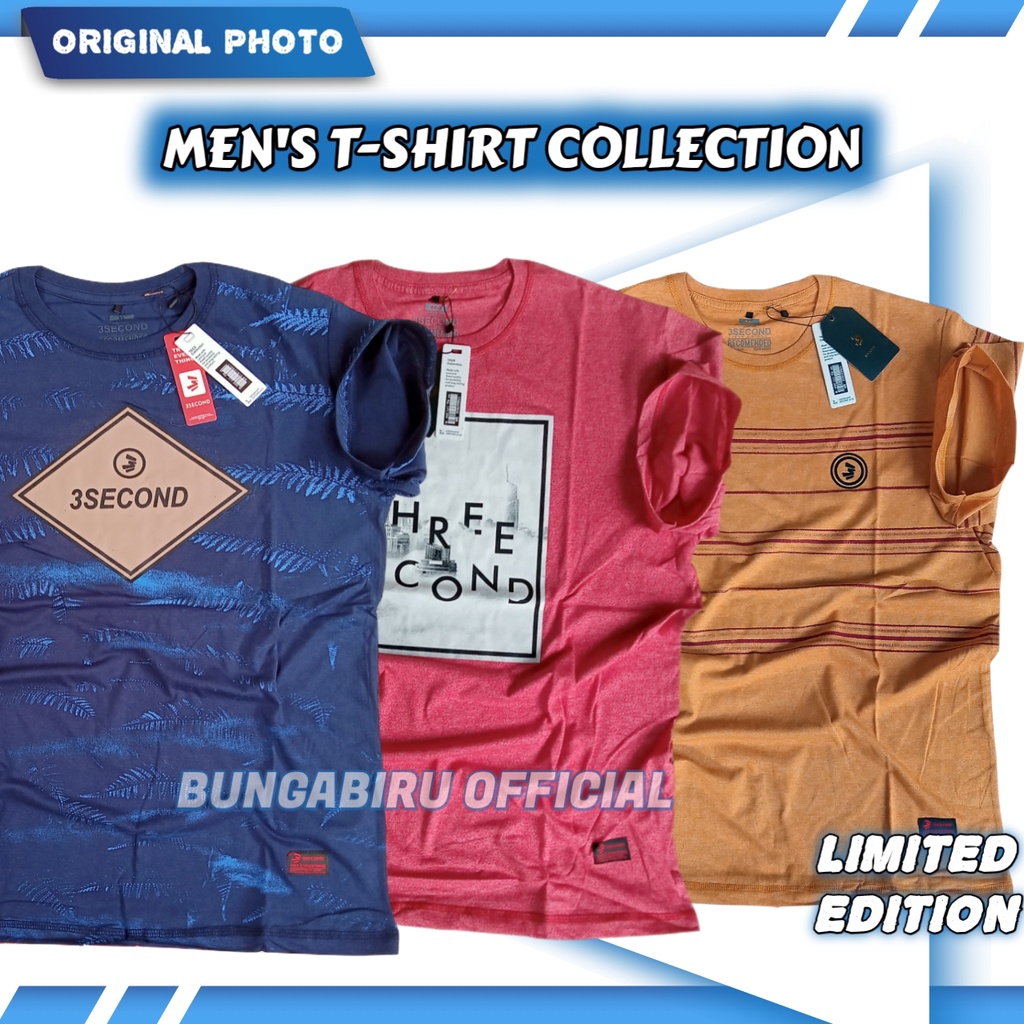 Kaos 3SECOND DISTRO Áo Thun Ba Giây Tay Ngắn Chất Liệu COTTON Chải Kỹ 30S SPD14A Cho Nam