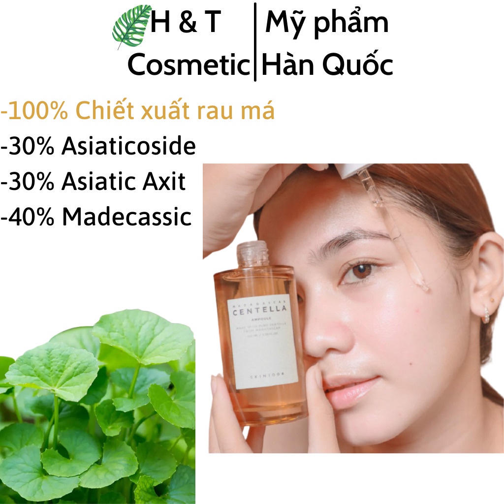 Serum Centella tinh chất rau má Skin1004 Hàn Quốc cấp ẩm dưỡng trắng giảm mụn phục hồi da giúp da mềm mịn