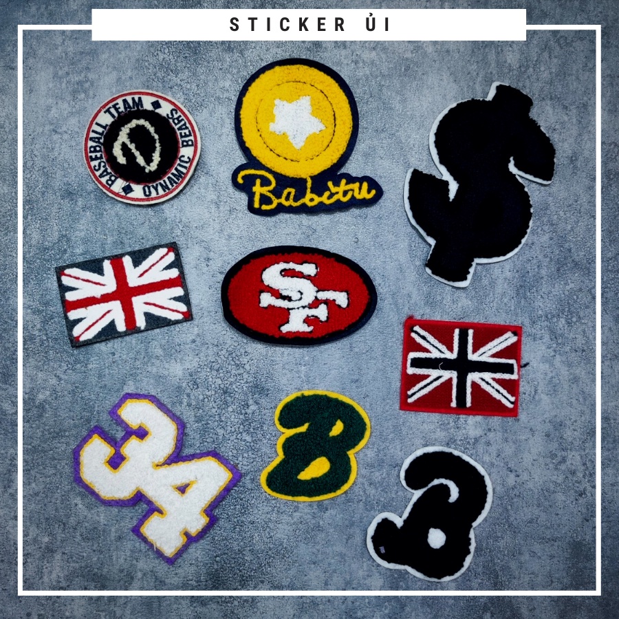 Sticker ủi quần áo cao cấp CÓ SẴN KEO ỦI,sticker dán quần áo dùng làm miếng dán vá Quần Áo,vá áo phao,trang trí quần áo