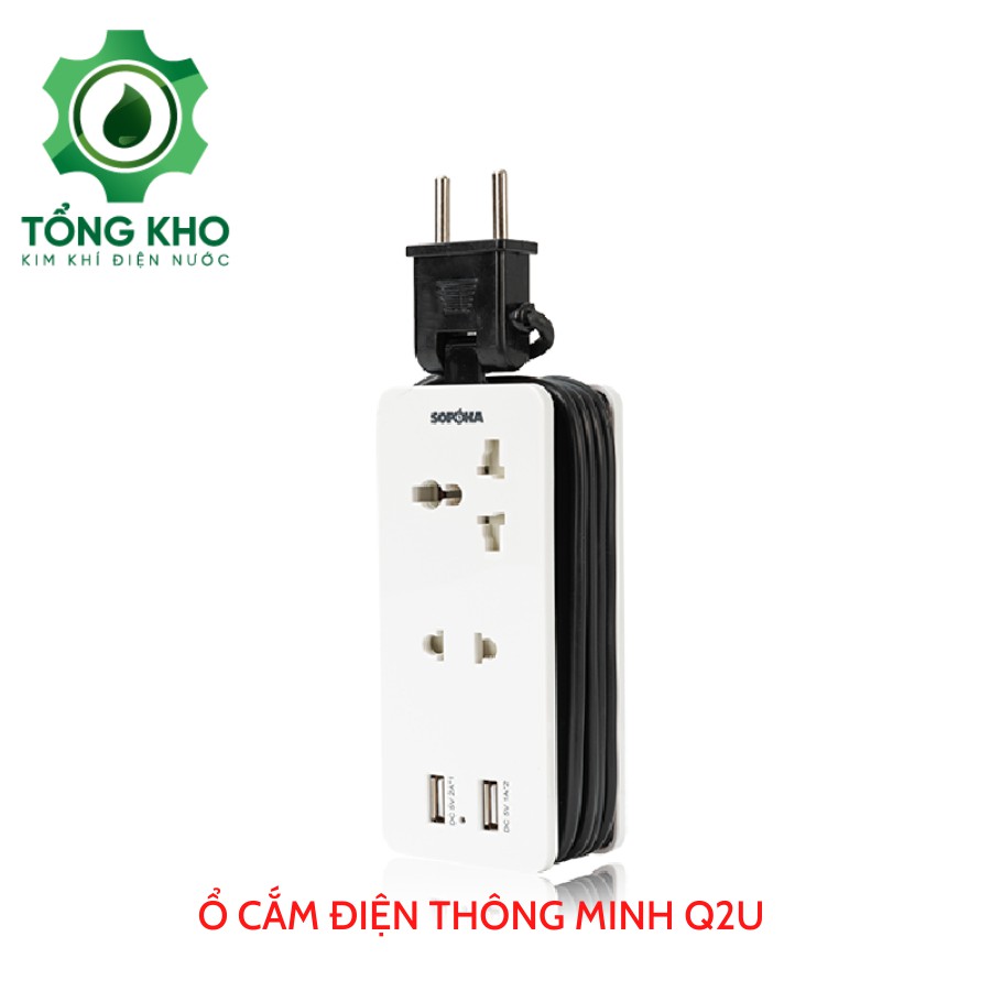 Ổ cắm điện, phích cắm điện thông minh Sopoka tích hợp USB - Tổng kho kim khí điện nước