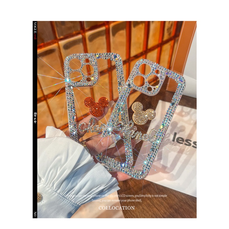 Ốp Điện Thoại Trang Trí Kim Cương Lấp Lánh Sang Trọng Cho IPhone 11 12 13 Pro 14 Max IP 14 Plus XS Max 13ProMax