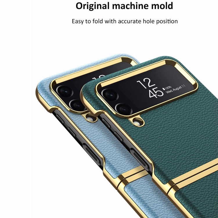 Ốp lưng Samsung Galaxy Z Flip 4 5G ốp điện thoại Z Flip4 ốp ZFlip 4 case F7210 casing Ốp Điện Thoại Da Màu Trơn Cao Cấp Bảo Vệ Cho ZFlip4