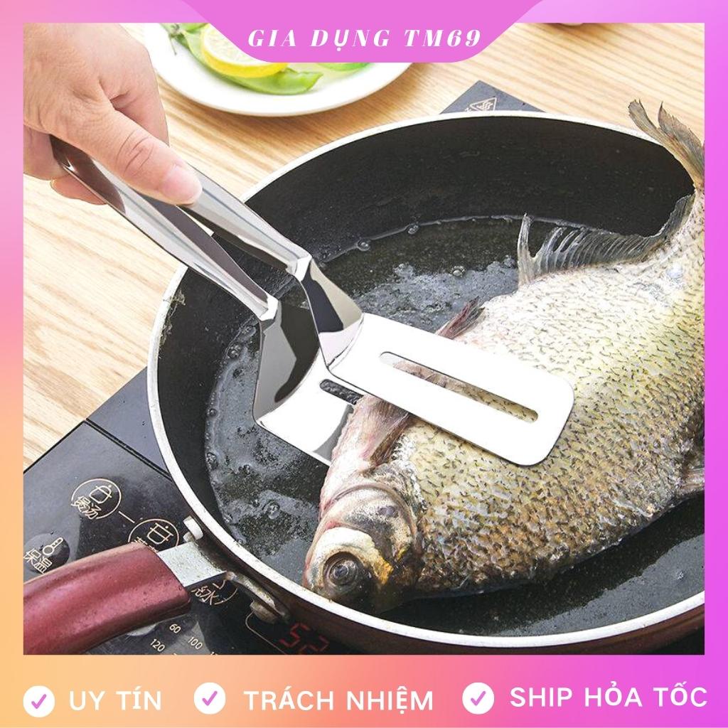 Kẹp Gắp Thức Ăn Đồ Nóng Inox, Chiên Xẻng Nướng Dụng Cụ Gắp Đồ Nóng Như Bít Tết, Cá Rán, Thịt Nướng