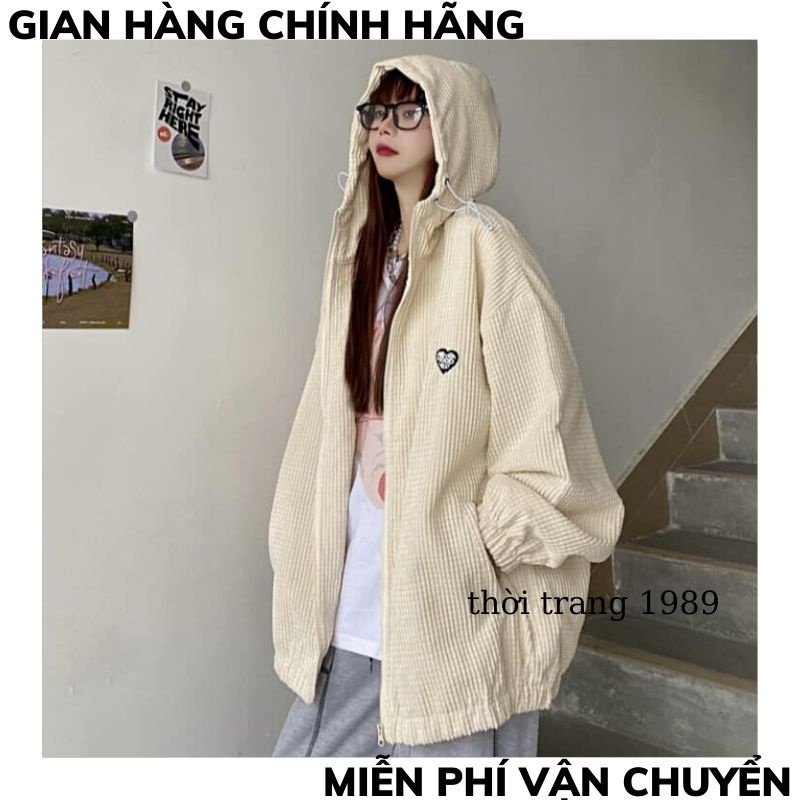 Áo khoác nhung tăm form rộng áo khoác nữ unisex phong cach hàn quốc nữ ULZZANG THỜI TRANG 1989