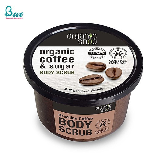 [Mỹ Phẩm Xách Tay]  Tẩy Da Chết Body Coffee & Sugar Body Scrub Organic Shop  - Phụ Nữ Làm Đẹp