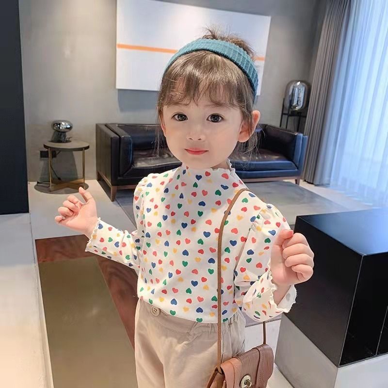 Áo thun tay dài phong cách Hàn Quốc cao cấp thời trang xuân thu mới cho bé gái