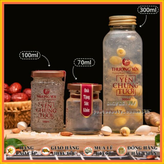 Lốc 6 HŨ CHƯNG YẾN THỦY TINH  LỌ HỦ đựng Yến 70ml 220ml 500ml