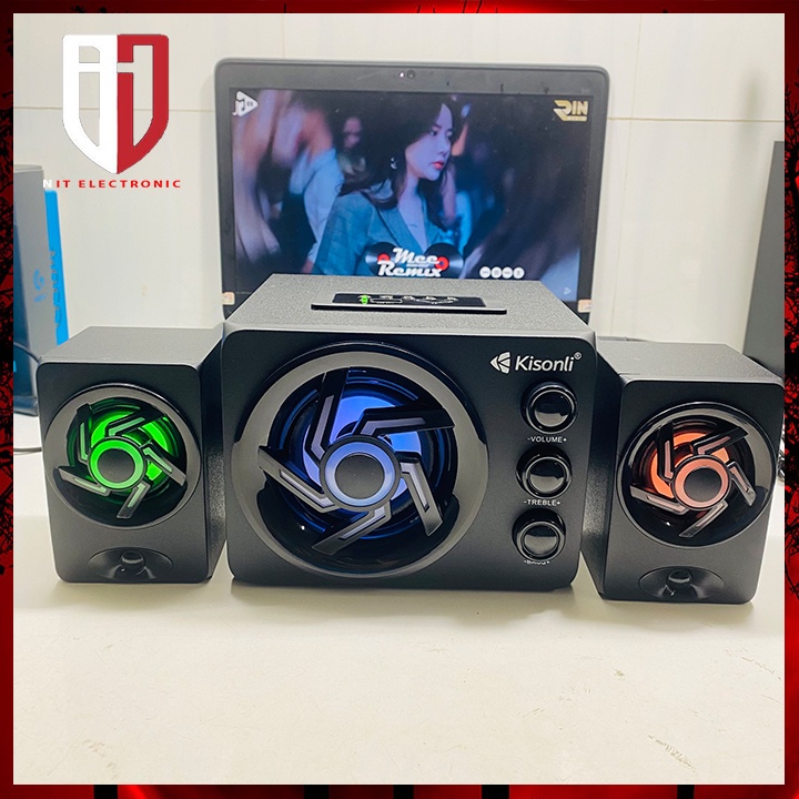 Loa máy tính bluetooth để bàn có dây KISONLI TM-8000A loa vi tính lED RGB gaming