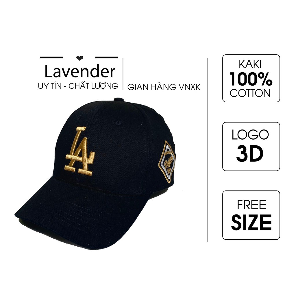 ✇Nón kết Mũ lưỡi trai LA logo cạnh thêu tinh tế Free Size Full hộp