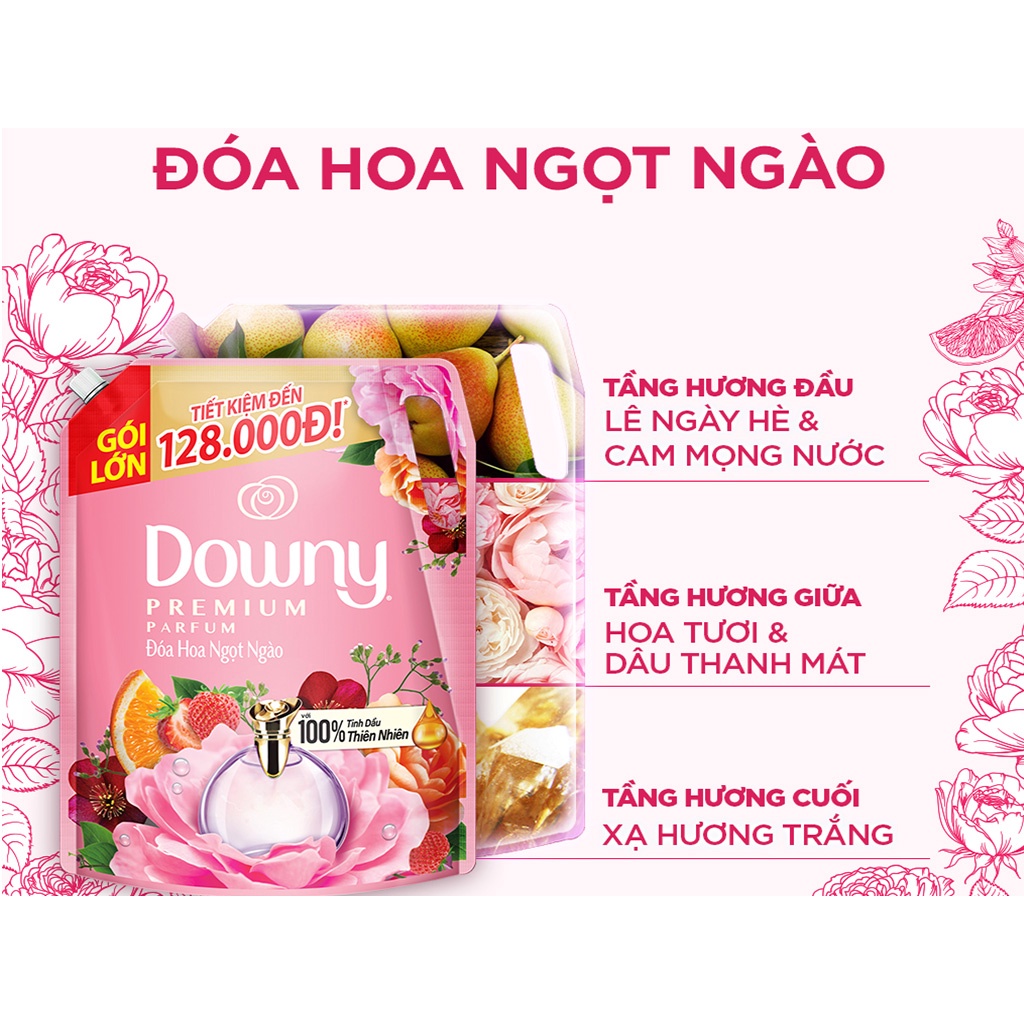 Nước xả DOWNY tinh dầu thiên nhiên túi 2L / 2,3L