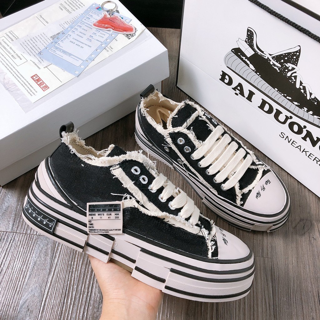 Xvessel rách đẽ gỗ cv rách đế gỗ giày thể thao giày sneaker cv rách đế gỗ giày sneakers cv rách giày tăng chiều giày nữ