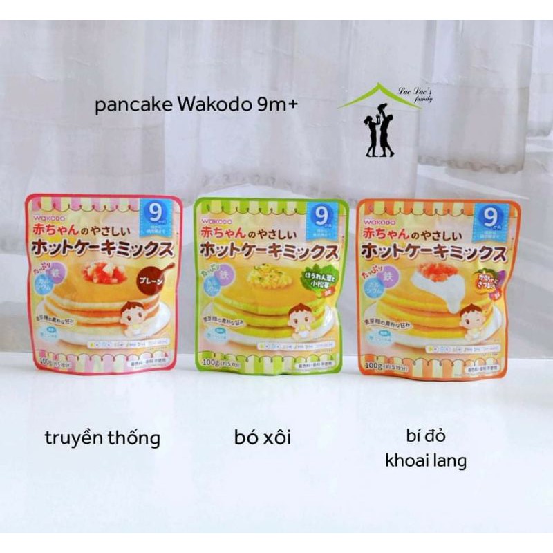 Bột làm bánh pancake, hotcake, muffin Wakodo cho bé ăn dặm từ 9 tháng tuổi