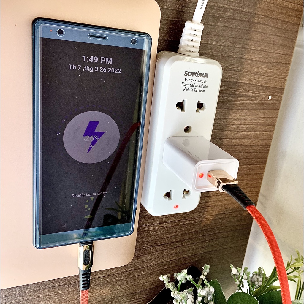 Cáp sạc nhanh 5A Type C, chính hãng,  dây dù dẹt siêu bền